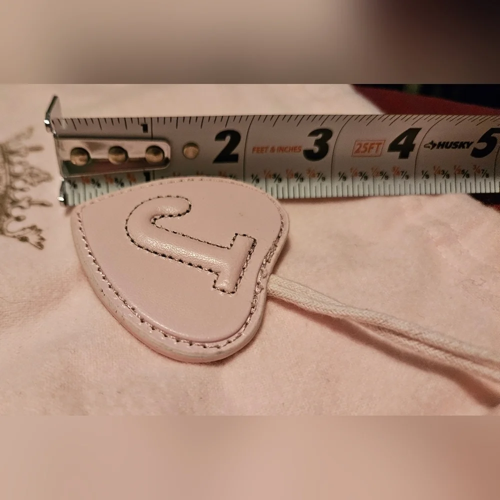JUICY COUTURE Large Light Pink Dust Bag Cover Pouch Heart Charm Drawstring Logo - Picture 10 of 12